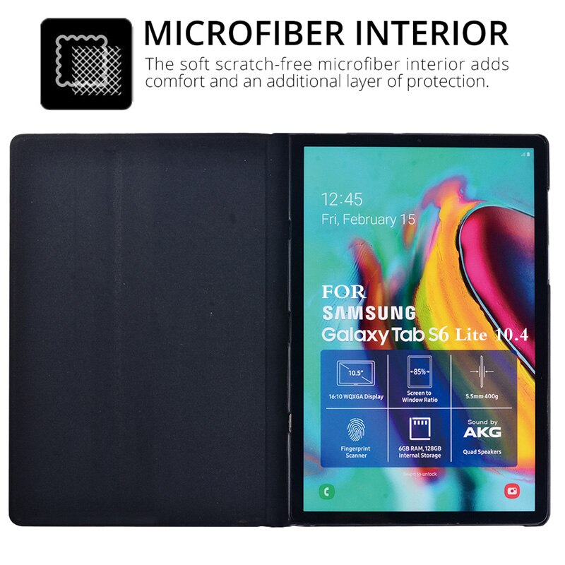 Til samsung galaxy tab  s6 lite 10.4 p610 sm-p610 p615 etui cover tablet shell beskyttende etui+ pen+film
