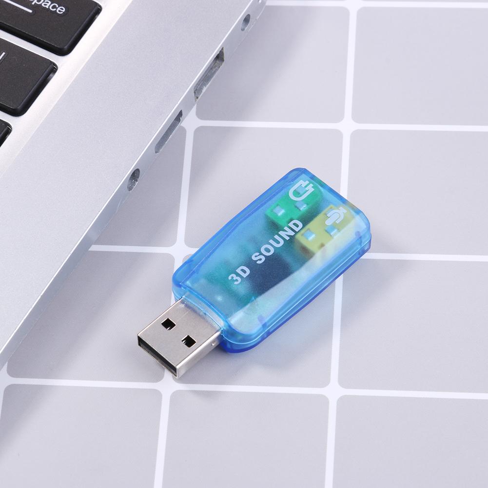 External USB Sound Card 3D Audio Headset Microphone Adapter for PC Desktop Support for dimensional Sound Plug And Play Adapter