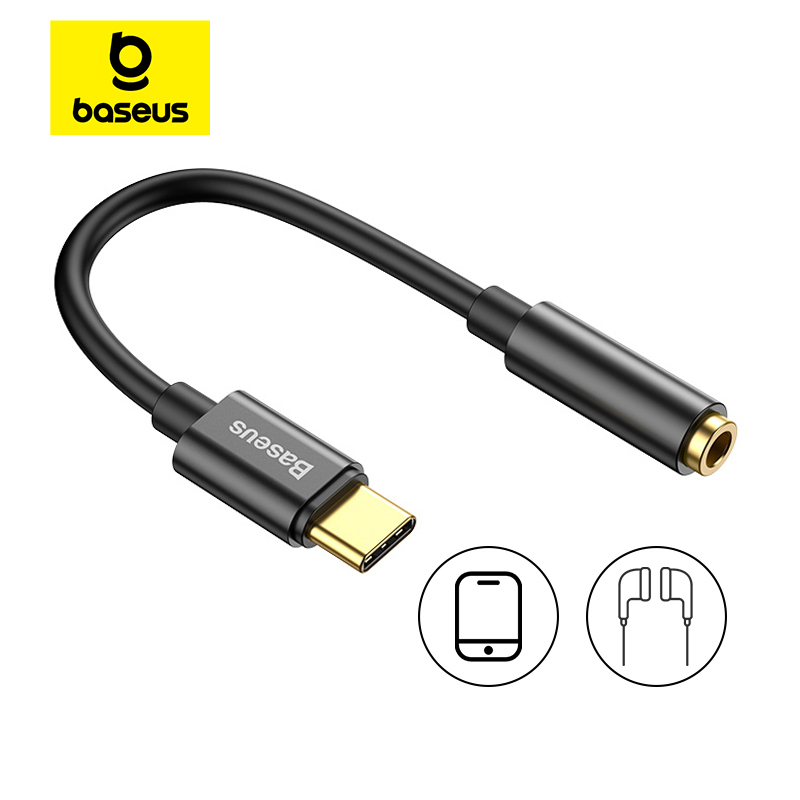 Baseus Typ C do 3,5 mm gniazda słuchawkowego AUX USB C Adapter słuchawkowy 3,5 Jack Kabel audio do Huawei P20 Xiaomi Mi 10