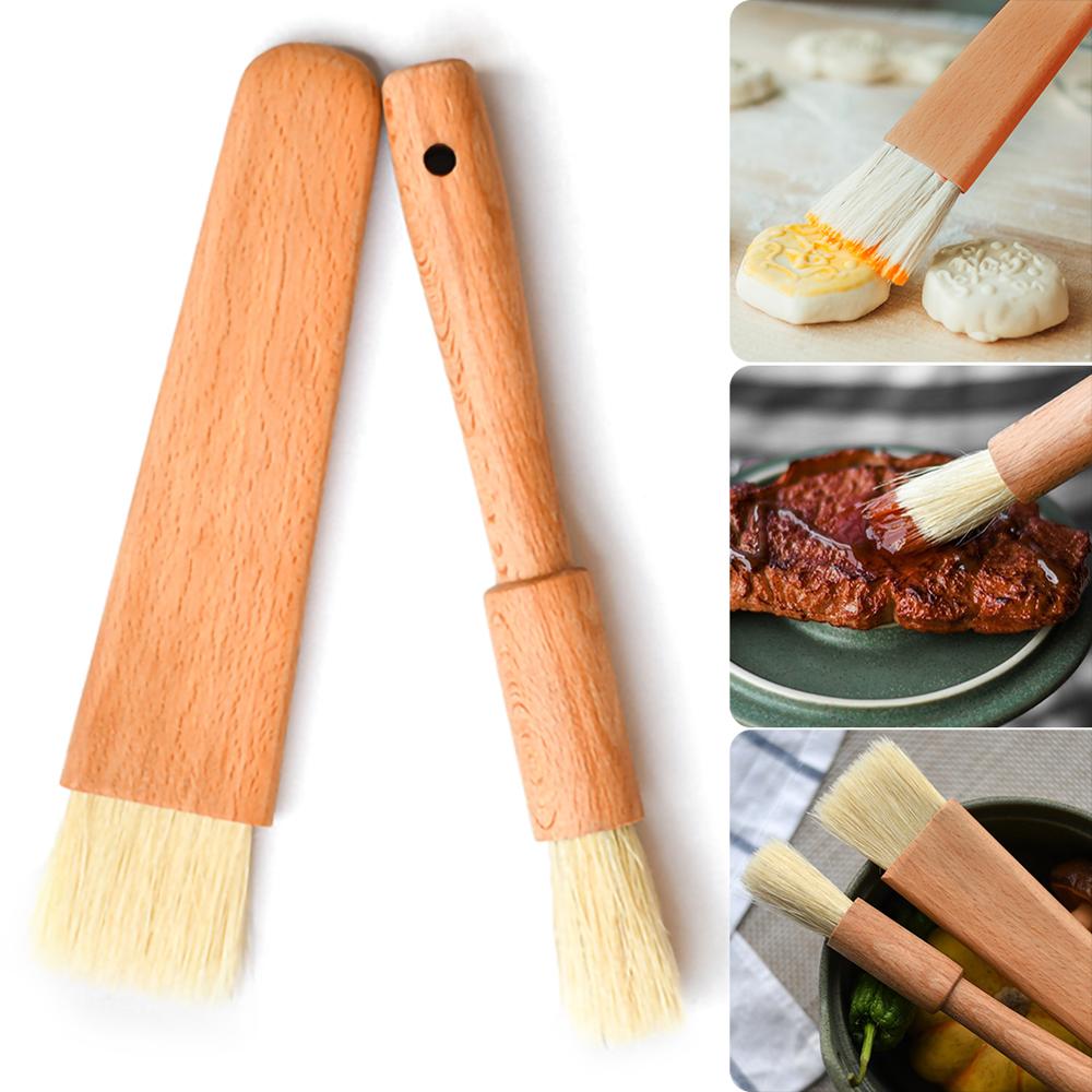 Køkkenolie børster drypningsbørste træskaft grill grill kagebørste bagning madlavningsværktøj smør honning sauce børste bagegrej