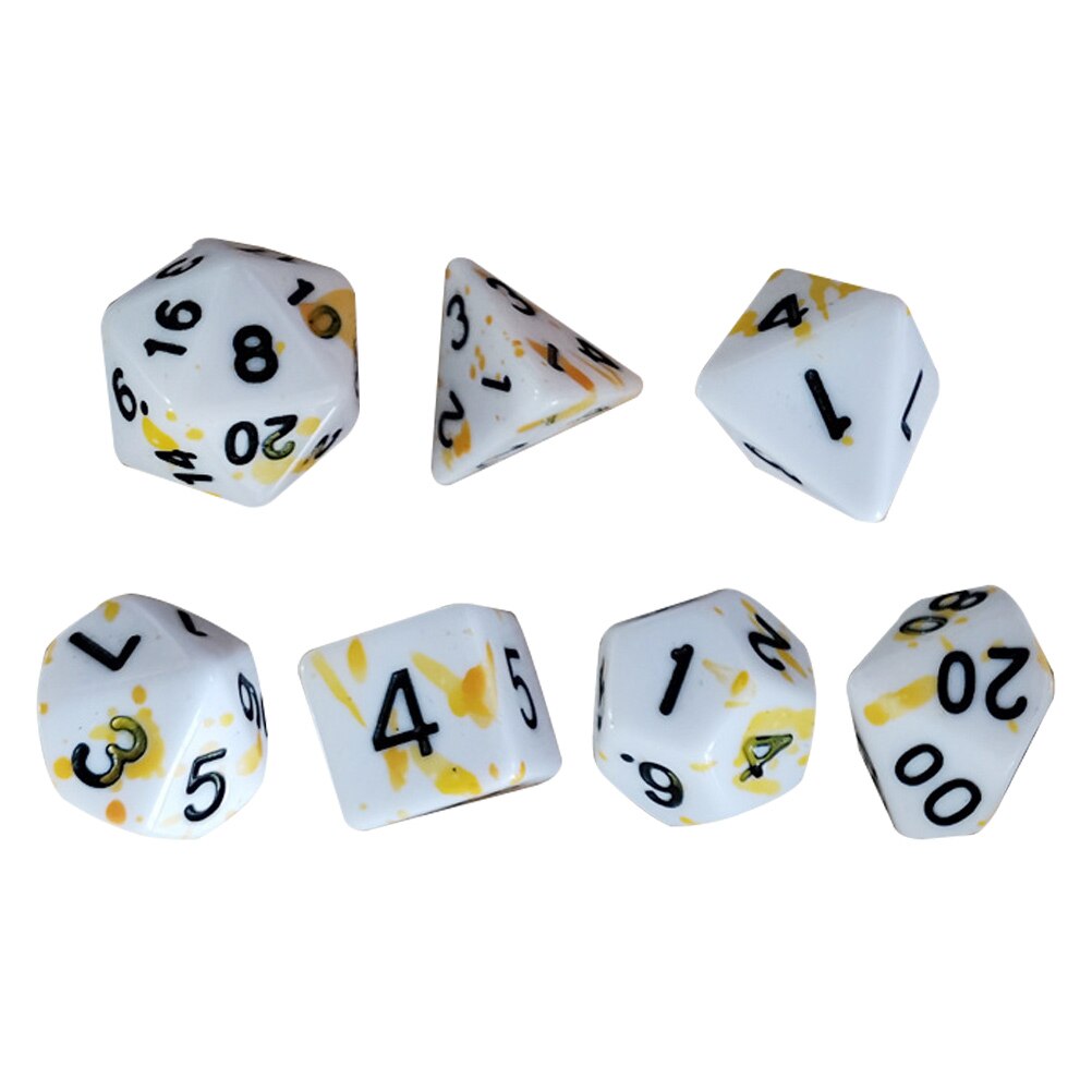 7Pcs/Lot Blood Dices Blood Splatter Dices Role Playing Game Dices Party Supplies for Gaming Board Game: Yellow