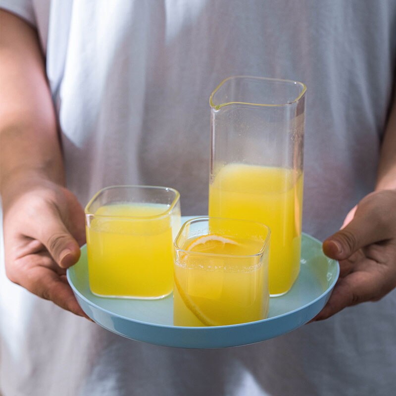 Coffee Milk Dispenser Square Milk Breakfast High Temperature Resistant Glass High Temperature Resistant Glass Three-piece