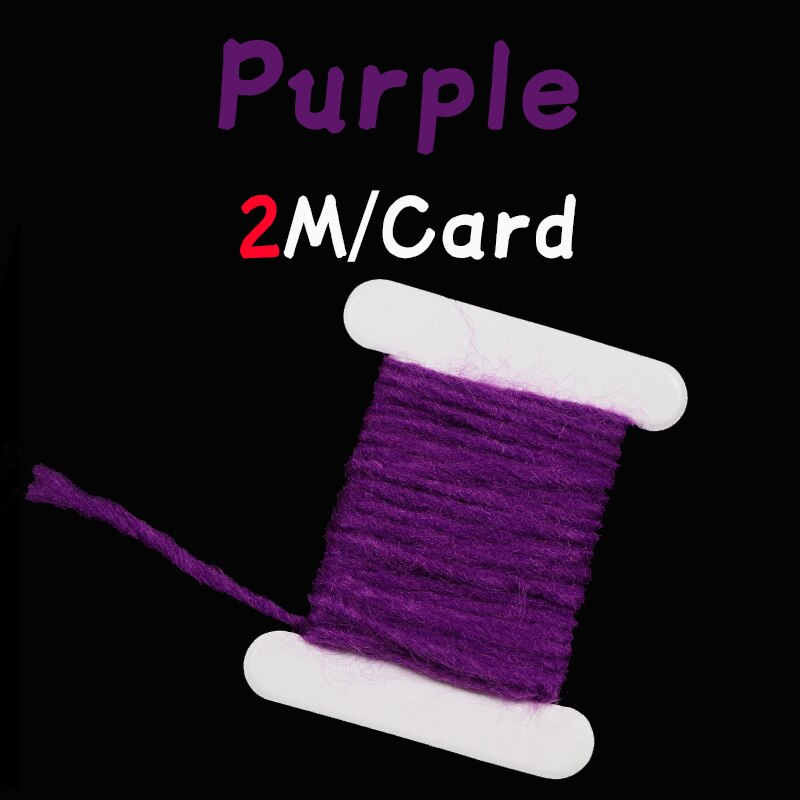 WIFREO 14 Colors 3mm/2M Fly Tying Yarn Egg Fly Tying Material Buzzer Nymph Body Tail Tying Fiber Fly Body Decorating Wool: 1 card purple