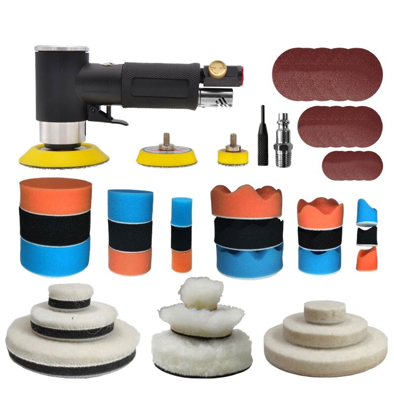 48Pcs Air Sander Mini Pneumatic 1/2/3inch Grinding Machine Set for Car