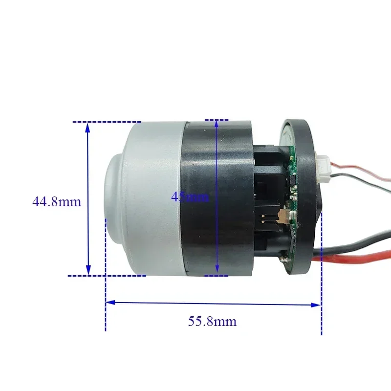 DC 11V 12V 14.8V 18.5V 21V 45mm Micro Driefasige Borstelloze ventilator 100.000 rpm 125 W/120 W Stofzuiger Borstelloze Motor Turbo Fan