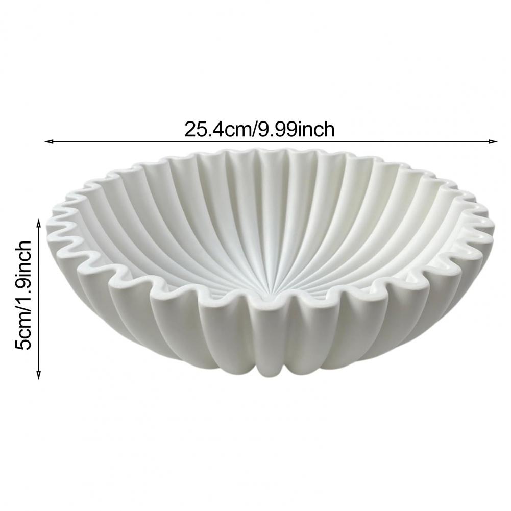 Cuenco decorativo moderno de resina con volantes negros, cuenco estriado hecho a mano, centro de mesa resistente, decoración de escritorio, frutero