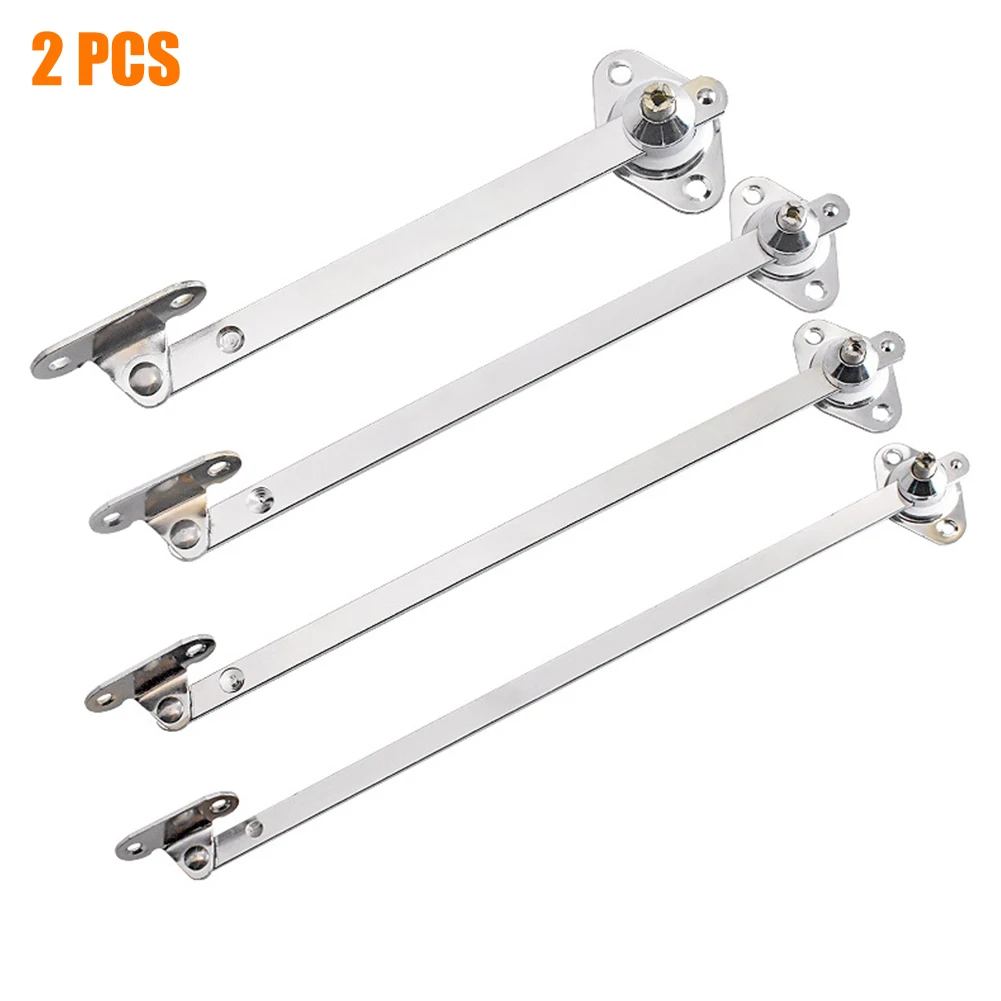 Bracket Lid Supports Cabinet Cupboard Iron+Zinc Alloy Replacement Support Sliding Rail 2PCS Door Hinge Down