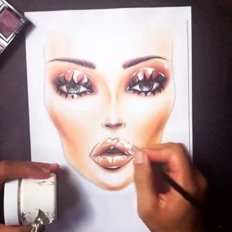 Papel A4 para maquillaje, gráficos de cara en blanco, belleza, maquillaje práctico, 30 hojas de papel