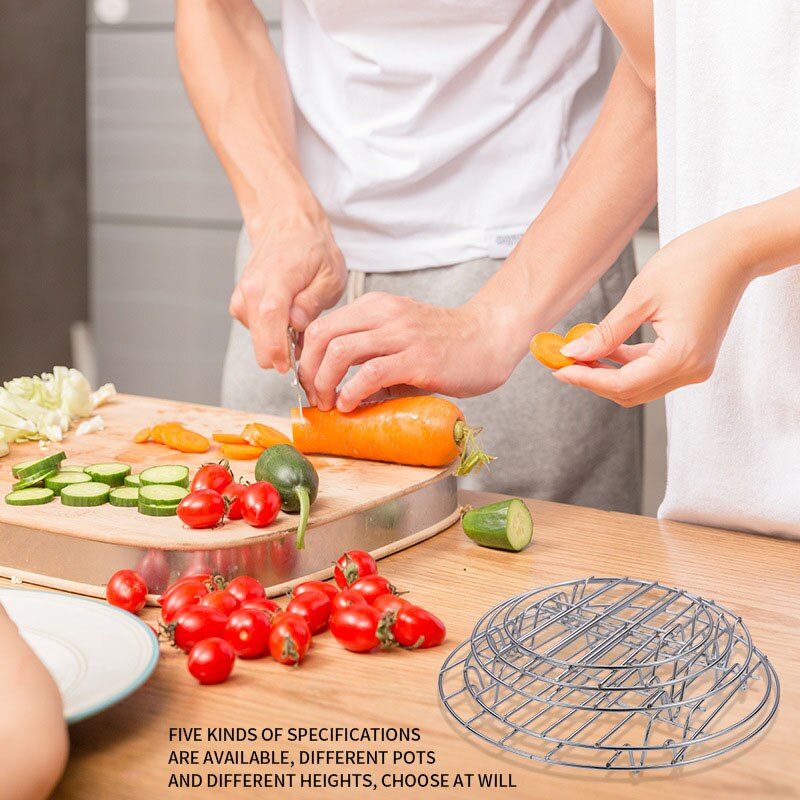 Stainless steel four-leg Pressure Cooker Pot Pan Cooking Rack Food Vegetable Crab Tall Wire Heavy Duty Steaming Rack Cookware