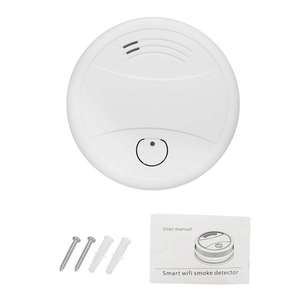 Sensor Detector de humo independiente, funciona con la aplicación Tuya Smart Life inalámbrica, Control de bomberos, alarma contra incendios, sistema de seguridad para el hogar