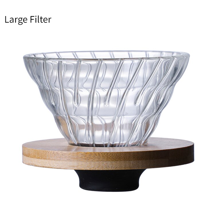 Wood Filter Glass Coffee Sharing Pot Coffee Set Coffee Pot Coffee Filter Cup Filter Paper Glass Coffee Filter: L Filter
