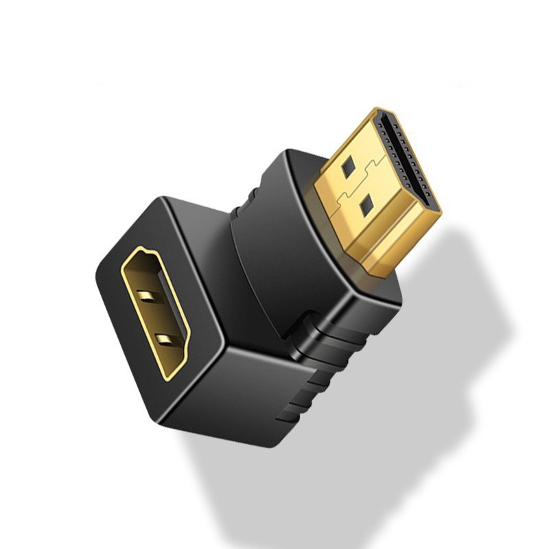 Adaptador HDMI 90 270 grados ángulo recto 4K extensor HDMI convertidor macho a hembra conector de Cable compatible con HDMI para TV portátil: Rojo
