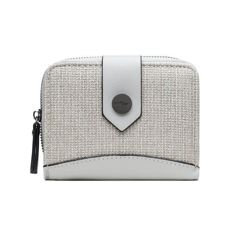 Mulher pequena carteira de mulher curto dobrável ins estudante multi-função moeda bolsa: Cinza