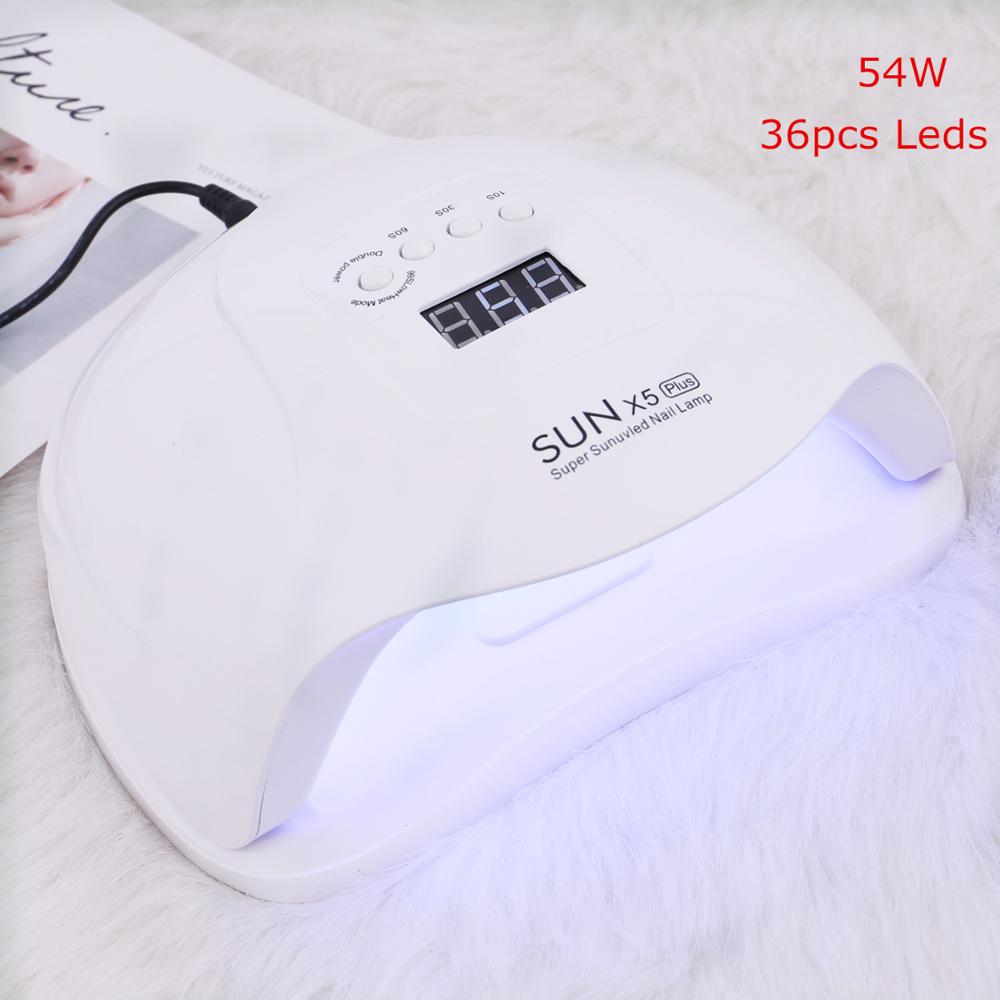 54W SUN X5 plus secador de uñas lámpara UV para manicura 36 Uds secador LED de alta potencia Auto Sensor Gel pulidor lámpara para uñas HERRAMIENTA DE MANICURA