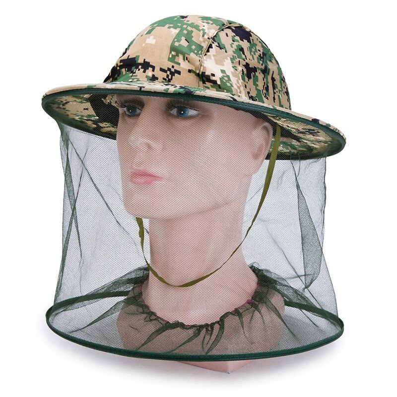 Myggehoved nethat fisk biavl gaze kasket anti myg solbeskyttelse felt jungle maske ansigtsbeskyttelse mesh cover cap hat: -en