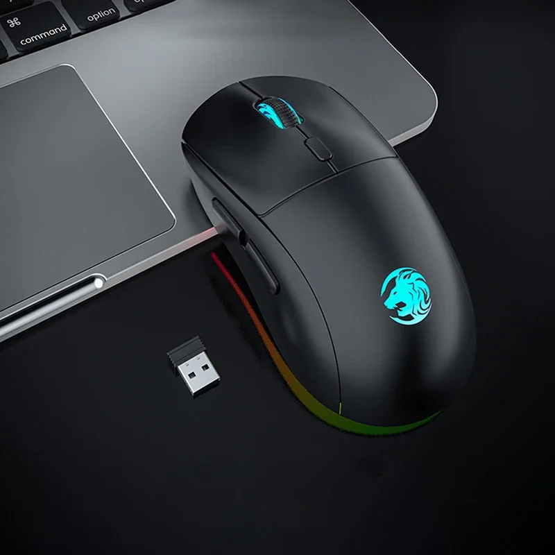 Eweadn g301 2,4g drahtlose Bluetooth-RGB leichte Maus 3200dpi ergonomisches für Esport-Spielen-Notizbuch-Gamer-Zubehör: Lila