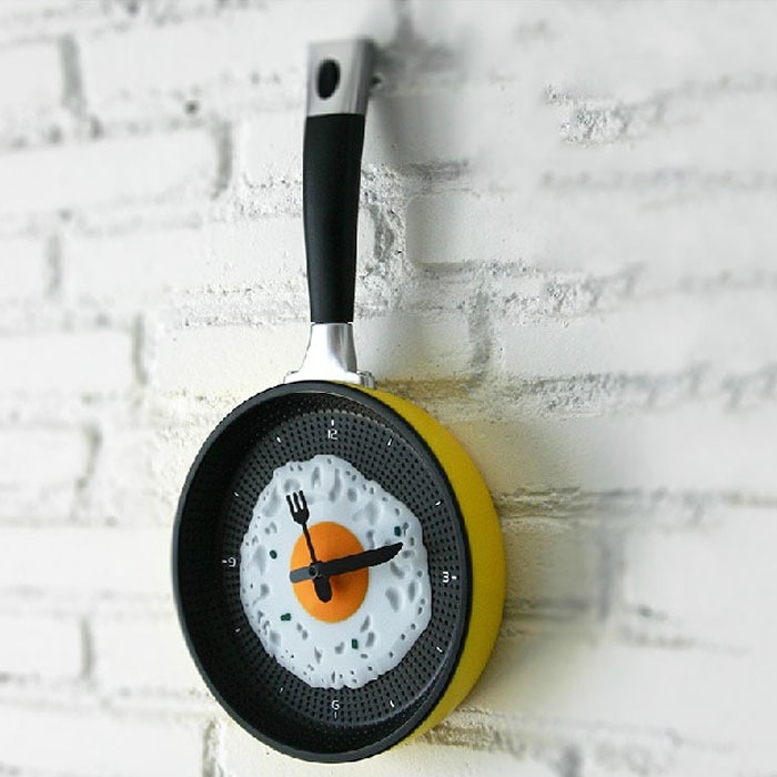 Kreative Flache-boden Braten Pfanne Wanduhr Hause Dekoration Musik Digitale Uhr Wohnzimmer Schlafzimmer Wanduhr