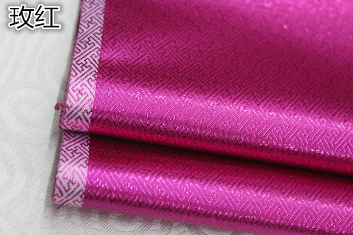 Robe de poupée cheongsam mongole en Satin, spirale carrée Vintage, Faux Satin, brocart de soie doré, tissu Jacquard, dentelle, bricolage: Rose