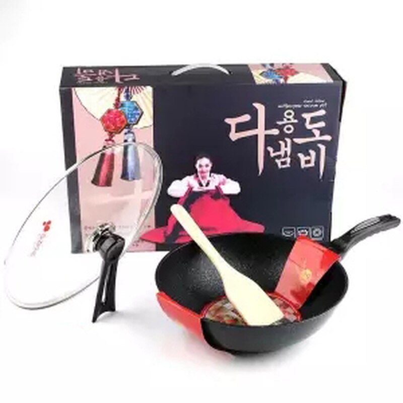 Non-stick pande 32cm røgfri boks wok gas komfur universal pande non stick pande gryder og pander sæt køkken gryde madlavning