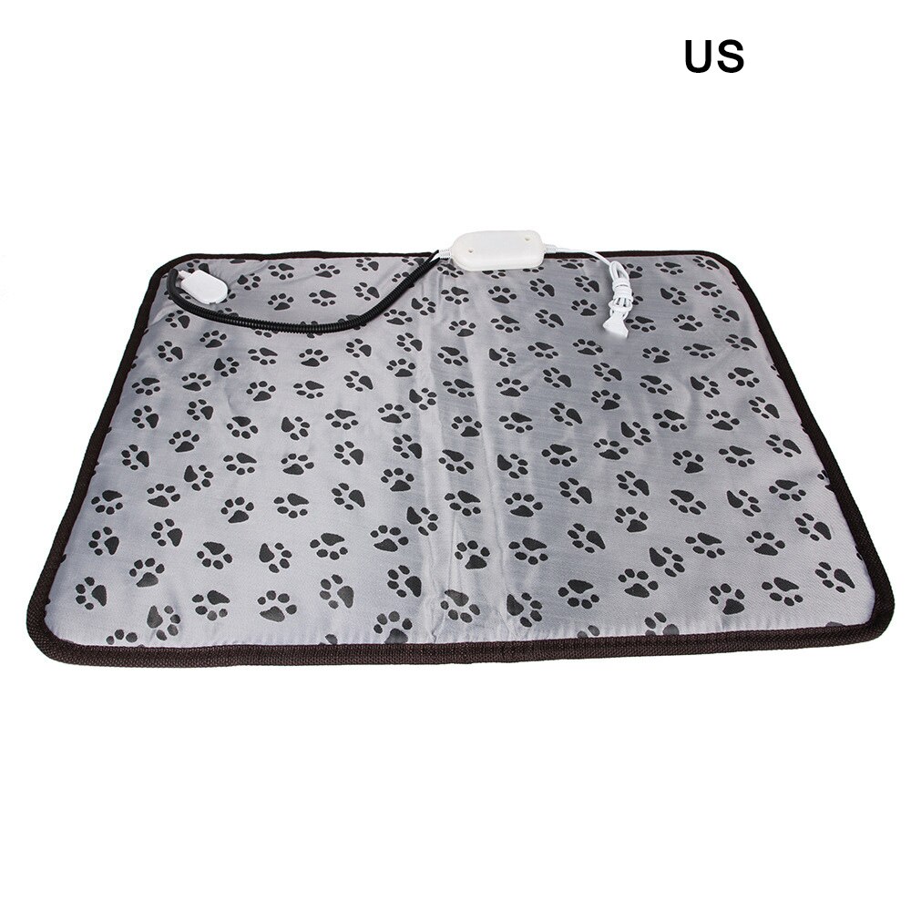 Alfombrilla calefactora eléctrica para mascotas, alfombra más cálida de invierno para gatos y perros: US PLUG footprints