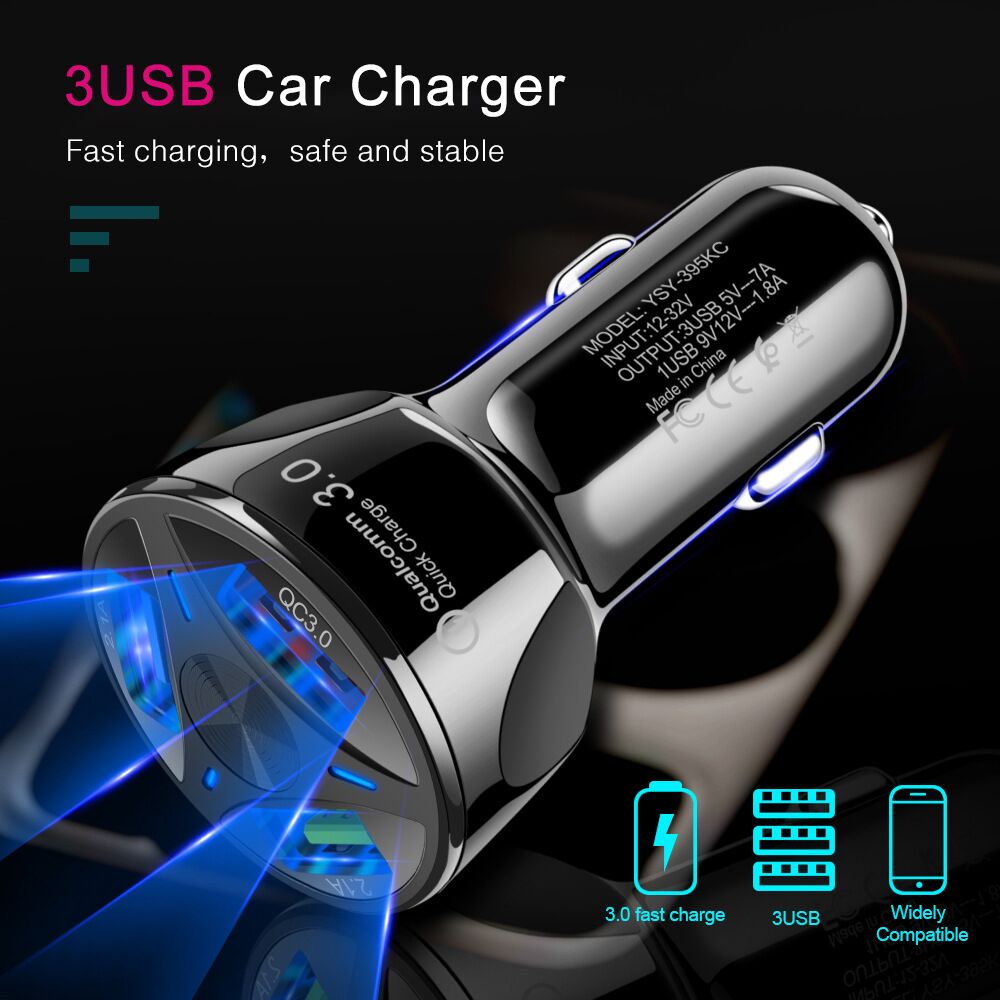 3 usb-anschlüsse für das auto: 48w schnellladeanschlüsse , 7a mini-schnellladeanschlüsse für iphone 12, 12 pro, 11 xiaomi und huawei handys.