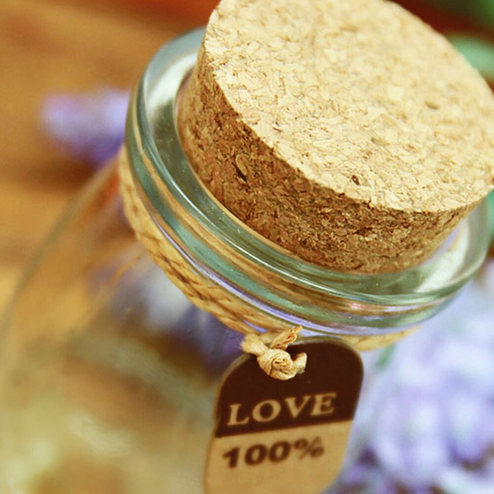 10pcs 100ml Glass Jars with Cork Lids DIY Wishing Bottle Wedding Favors Apothecary Jars Honey Pot Bottles Pudding Glass Bottle w