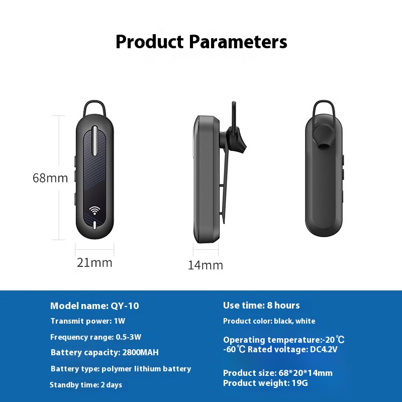 KAMAI Mini Walkie Talkie Transceiver Ear Hook Two Way Radio Ear hanging Charging USB handheld wireless TYPC C headphones