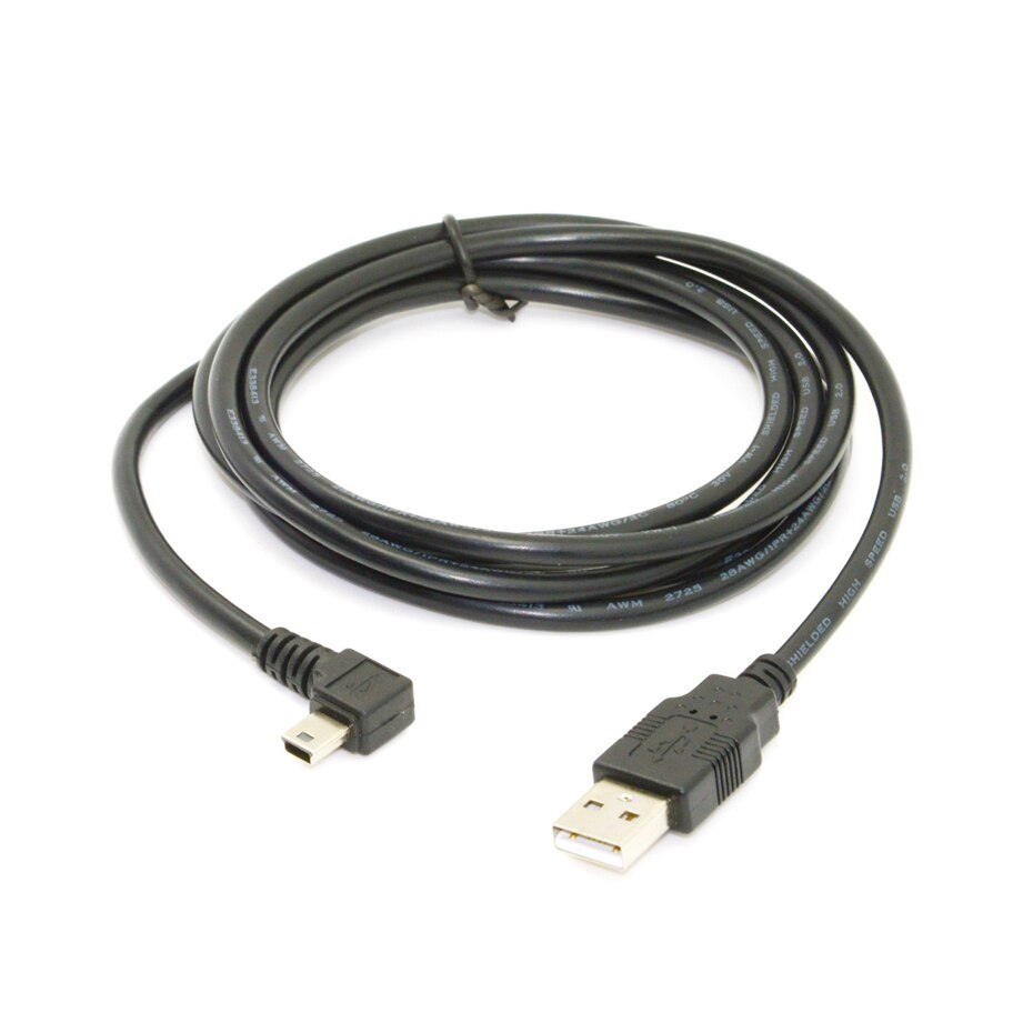 Mini USB B Type 5pin Male UP Down Left Right Angled 90 Degree to USB 2.0 Male Data Cable 0.25m 0.5m 1.8m 5m