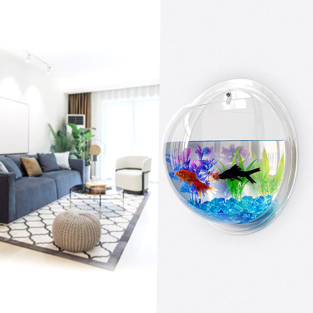 Pot De Fleur Mural Acrylic Fish Bowl Wall Hanging Aquarium Tank Home Container Wall Mount Pot Plant Vase Home Decoration