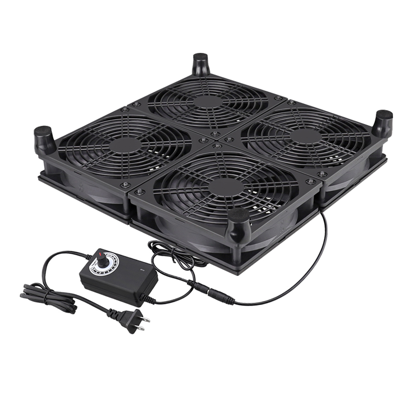 Routerfläkt tv-boxfläkt 120mm 240mm 360mm gör-det-själv-tv-boxkylfläkt med hastighetsregulator 80v-240v & skyddande nät skrivbordskylfläkt