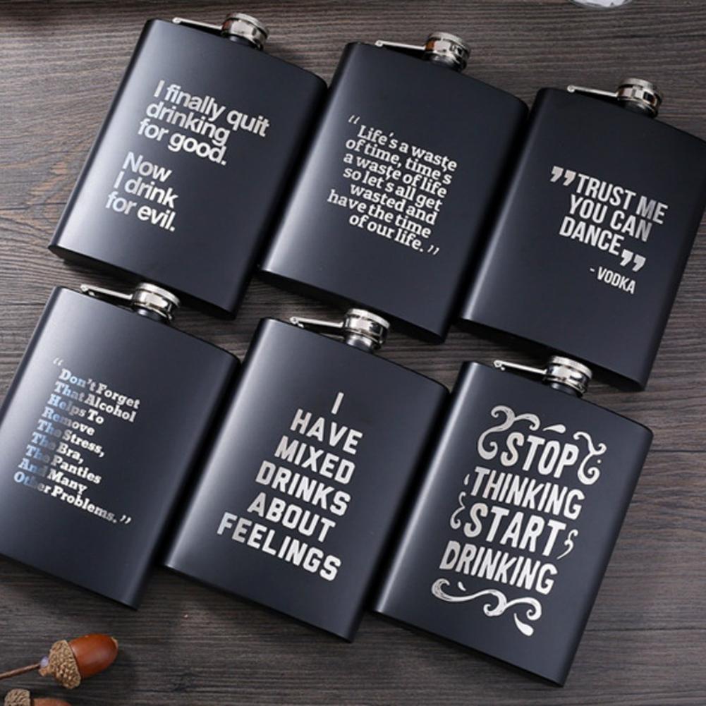 8Oz Mannen Draagbare Wijn Heupfles Funny Engels Brief Print Rvs Heupfles Voor Whisky Alcohol Alcohol Container
