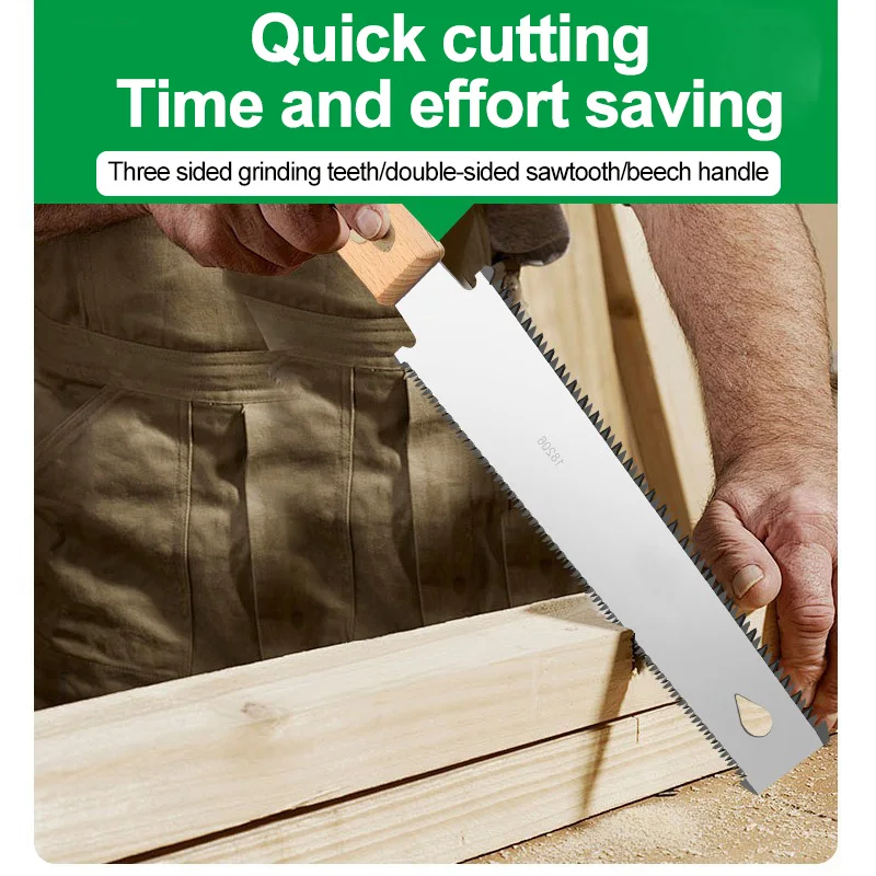 Puuntyöstökäsisaha luistamaton puinen kahva joustava käsisaha tasaleikkaukseen sopii kotitalouksien puuntyöstötyökaluille sahat