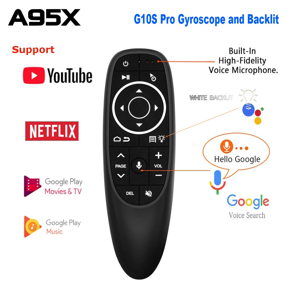 Backlit G10 Pro Air Mouse Microfoon Gyroscoop Voice Afstandsbediening Mini Draadloze G10 Smart Afstandsbediening Voor Android Tv Box pc