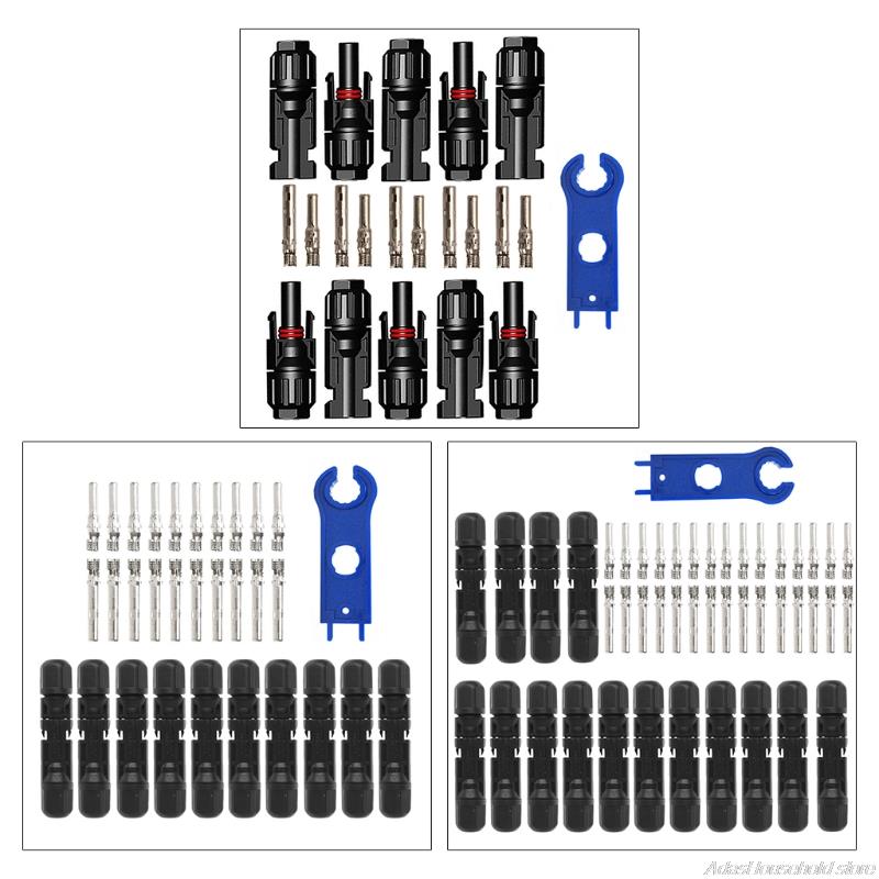 IP68 Solar Panel Cable Connectors Male/Female Solar Wire Adapter with Spanners For Solar Power System (5/10/15Set )