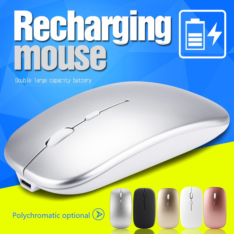 2.4G Mouse Senza Fili Ricaricabile di Ricarica Ultra-Sottile Del Mouse Silenzioso Mute Ufficio Mouse per Notebook Opto-elettronico Per La Casa uso ufficio
