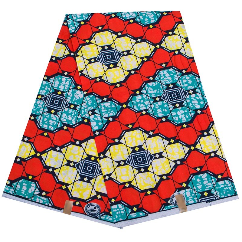 100% Polyester Ankara African Prints Pattern Wax Fabric Sewing Party Dress Tissu Craft Making Patchwork Loincloth Pagne: Red / 6yards
