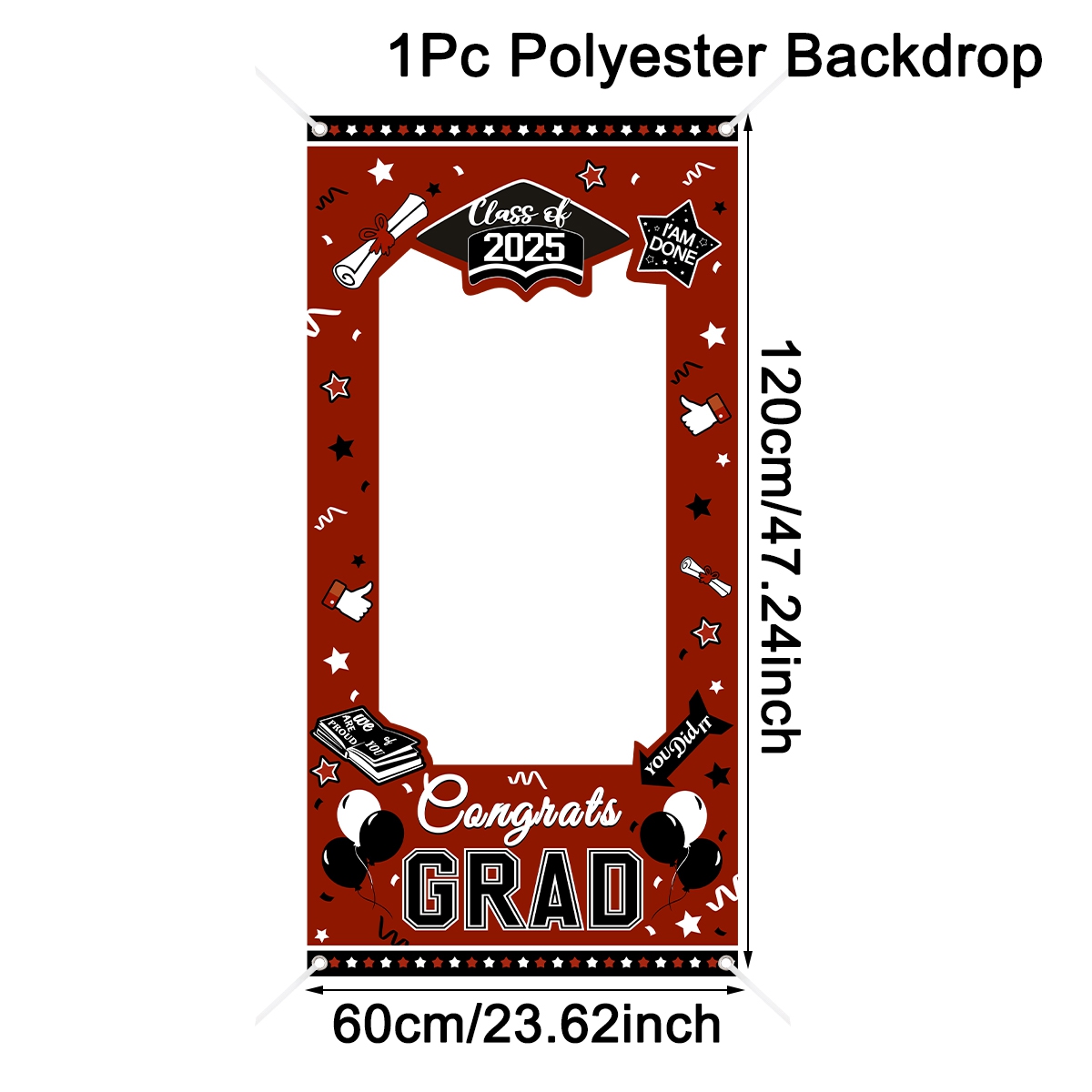 Graduation Photo Booth Prop Frame Banner Frame Backdrop Class of Grad Celebrations Decor Shooting Supplies: Olive