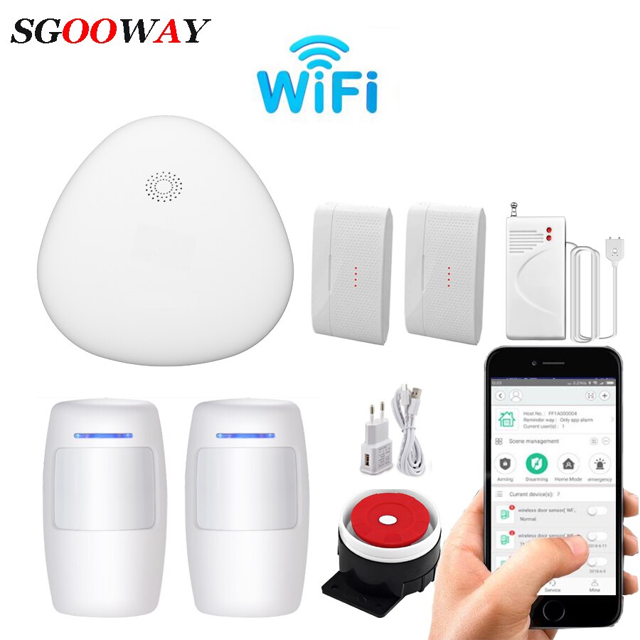 Sgooway Wifi Alarm System Door Security Alarm Magnetic Switch Wireless Window Door Opening Sensor: Lavender