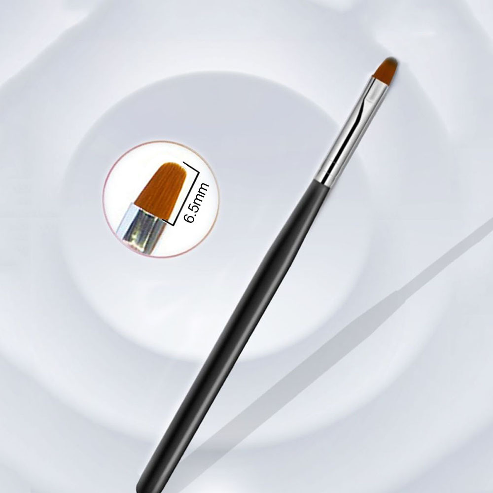 1 cepillo de uñas degradado suave, pintura de dibujo negro plateado, cepillo ombré de pelo de nailon, cepillo de uñas de Gel UV degradado DIY: Caqui oscuro