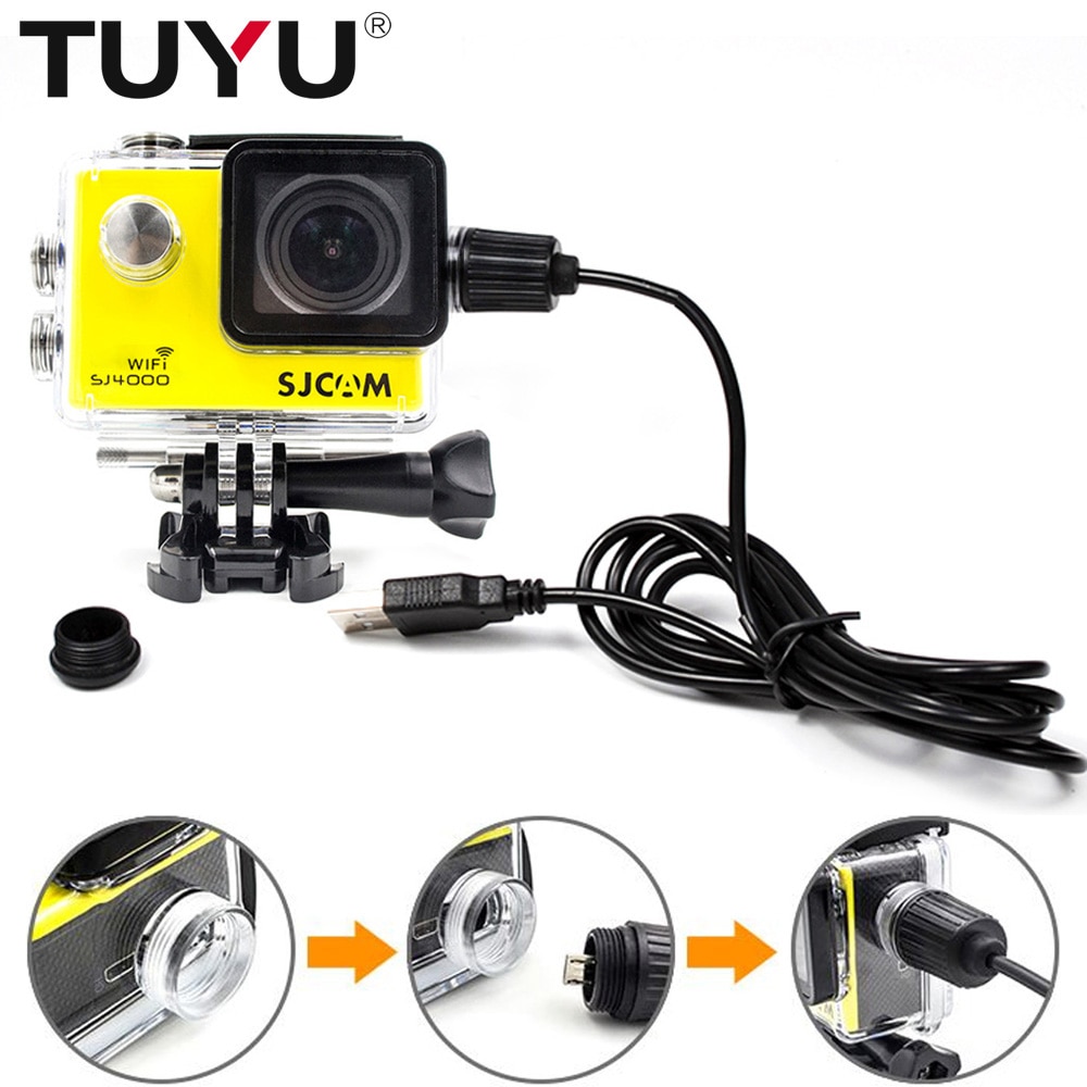 Tuyu Onderwater Behuizing Waterdichte Case Voor Sjcam SJ4000/SJ7000 C4 C30 W8 W9 H9 Accessoires Actie Camera Met Opladen kabel