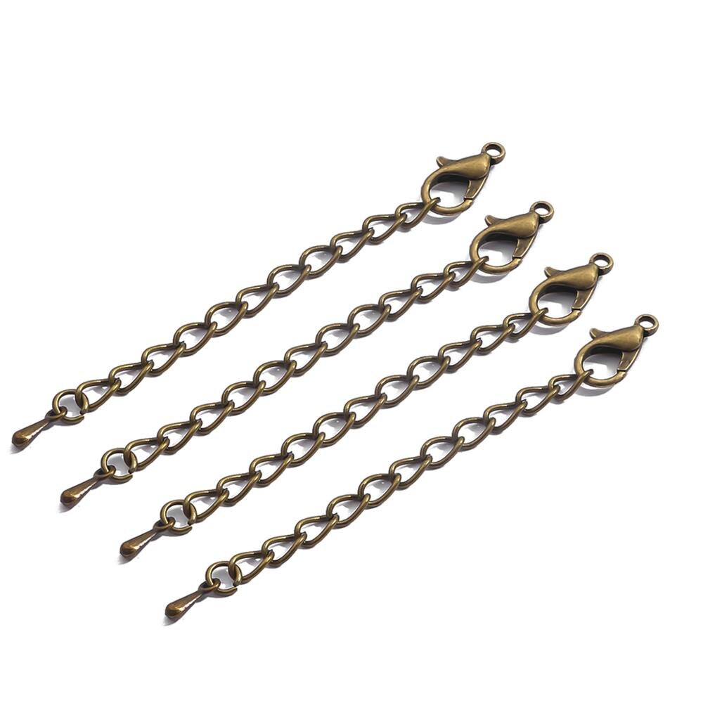 10Pcs 6 Colors Necklace Extender Bracelet Extender Extension Tails DIY Craft Jewelry Finding Making Matching Connectors: Bronze