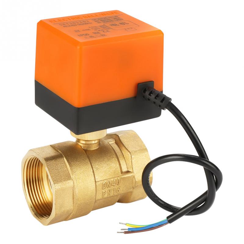 Ac 220v kugleventil 2- vejs 3- leder messing motoriseret kugleventil elektrisk ventil  dn40 g1-1/2in ventil solenoide vandventil