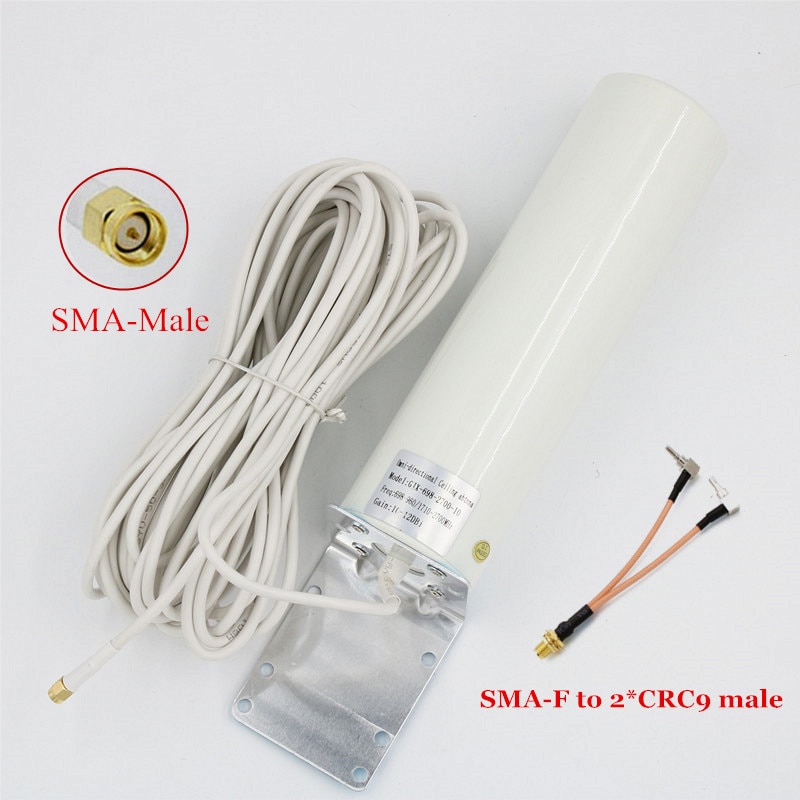 4G LTE antenna 2.4G external antenna SMA Male outdoor mimo antenne and SMA-F to CRC9/TS9/SMA connector for 3G 4G router modem