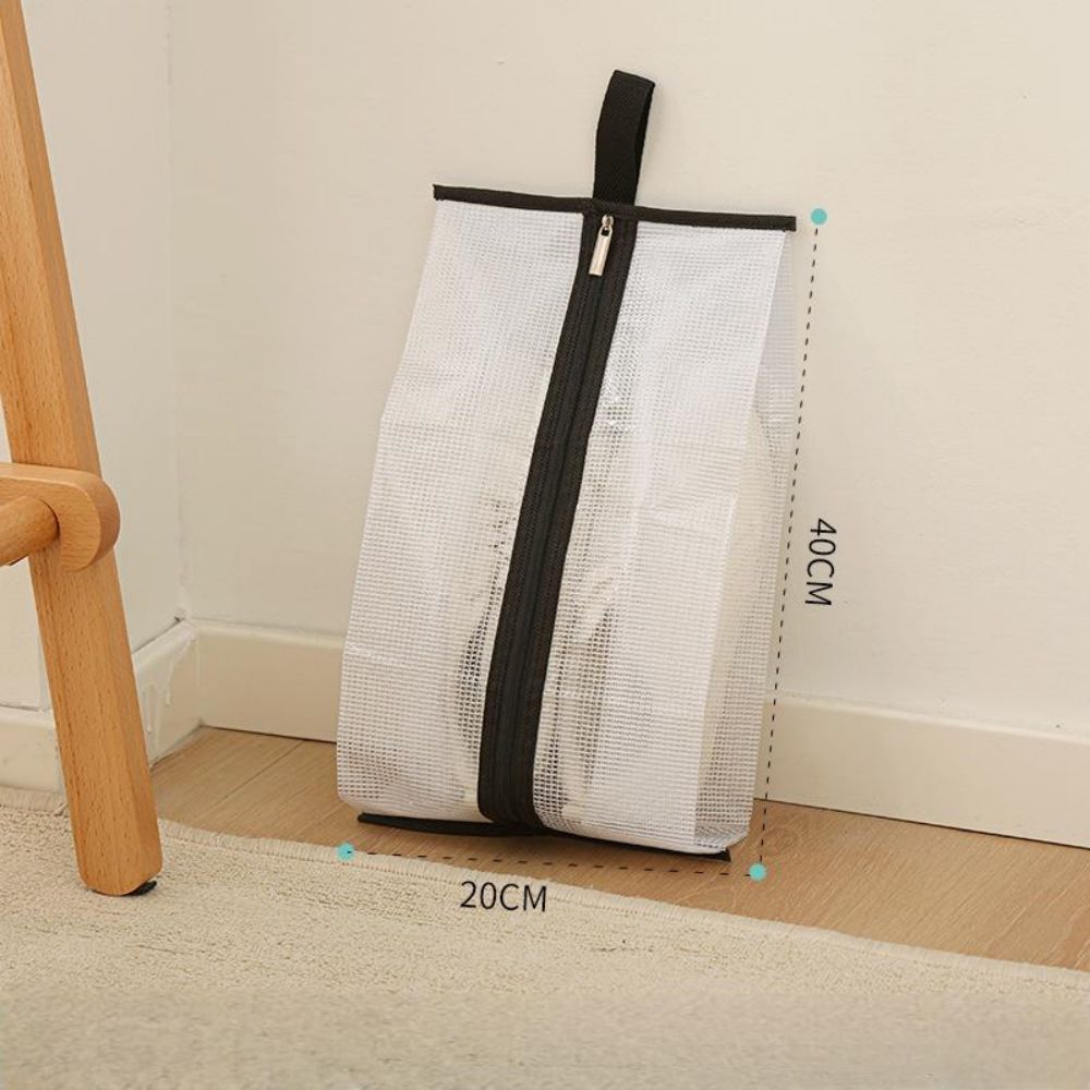 Shoe Storage Bag Household Foldable Portable Season Boots Protective Travel Essentials Covers Waterproof Shoes Organizer Bag: black