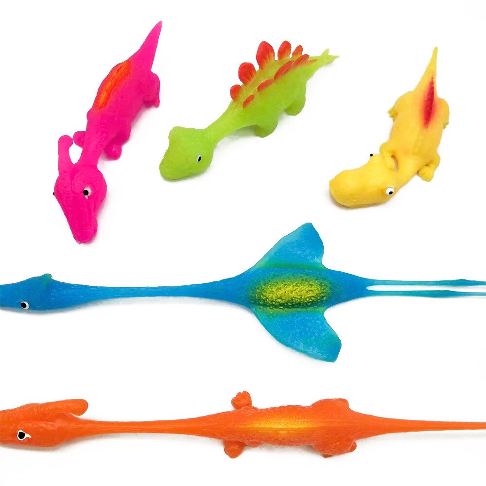 Catapulte de lancement de dinosaure, 10 pièces, fronde amusante et délicate, poussin d&#39;entraînement, poulet, doigt volant élastique, oiseaux, jouet de décompression collant: Default Title