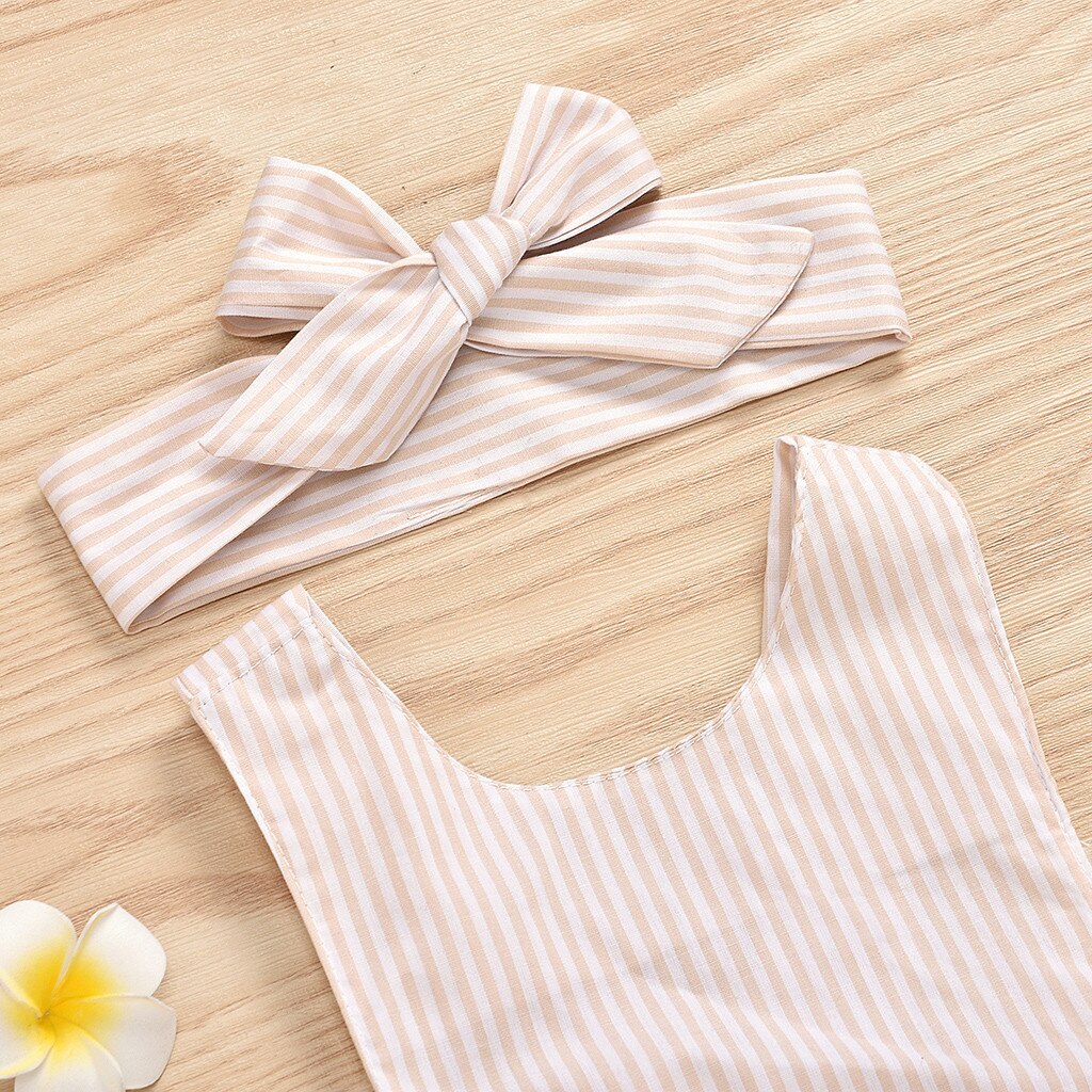Peuter Baby Meisje Kleding Kinderen Meisjes Jongens Mouwloos Ruche Streep Romper Sunsuit Kleding Peuter Rompertjes Meisjes Rompertjes