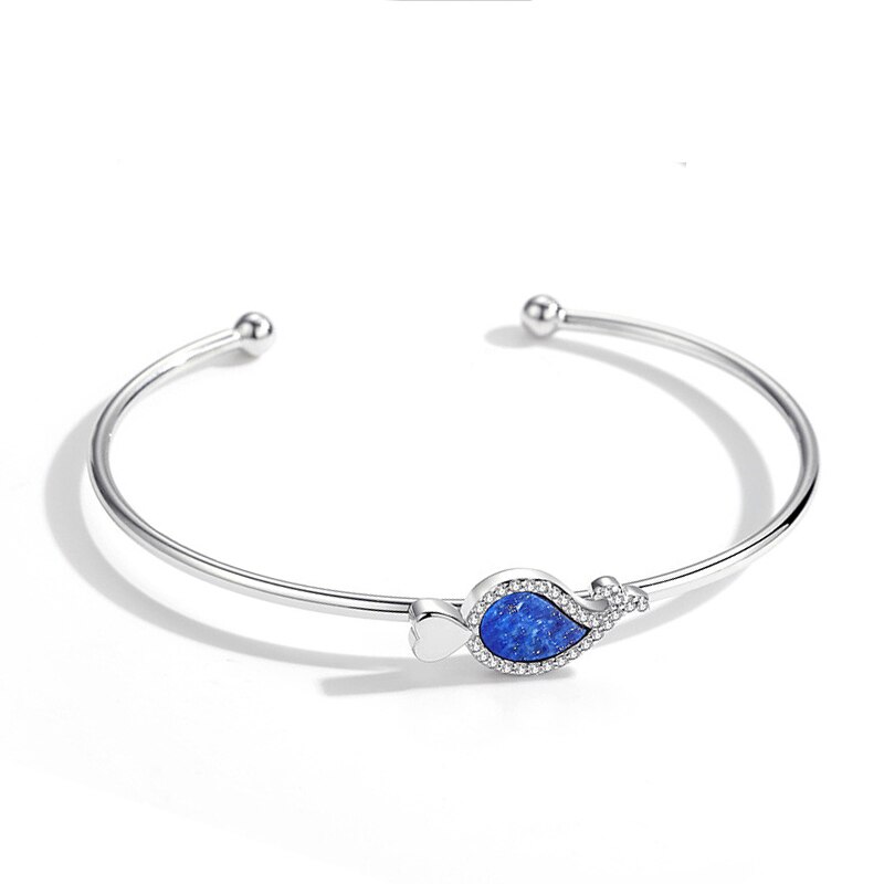 Kaletine Luck Evil Eye 925 Sterling Silver Bracelets Bangles Blue Hamsa Hand Blue Eye Zircon Fine Jewelry Women Accessories: Style 5