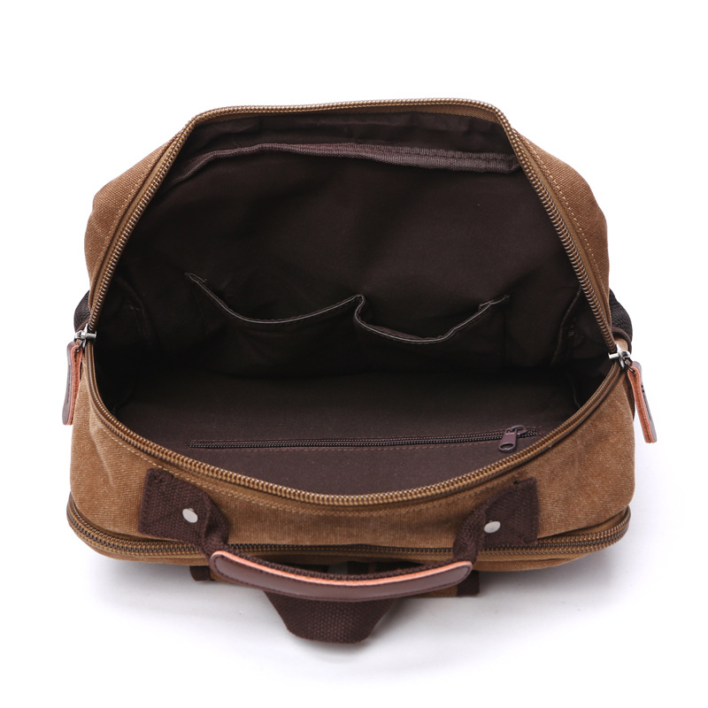 Men’s Canvas Backpack Fashionable Travel Student Laptop Bag Vintage Men’s Canvas Laptop Backpack Large Capacity Bag
