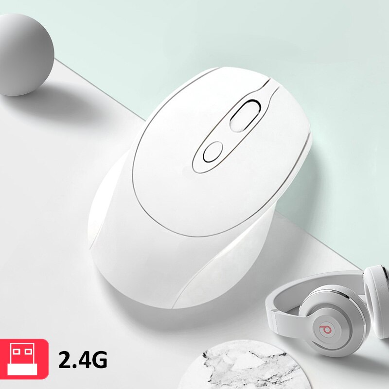 Ładowanie bezprzewodowa mysz wycisz komputer stacjonarny komputer przenośny ogólne biuro bezprzewodowa mysz Bluetooth dla Apple Macbook Air Xiaomi Pro: Wireless White