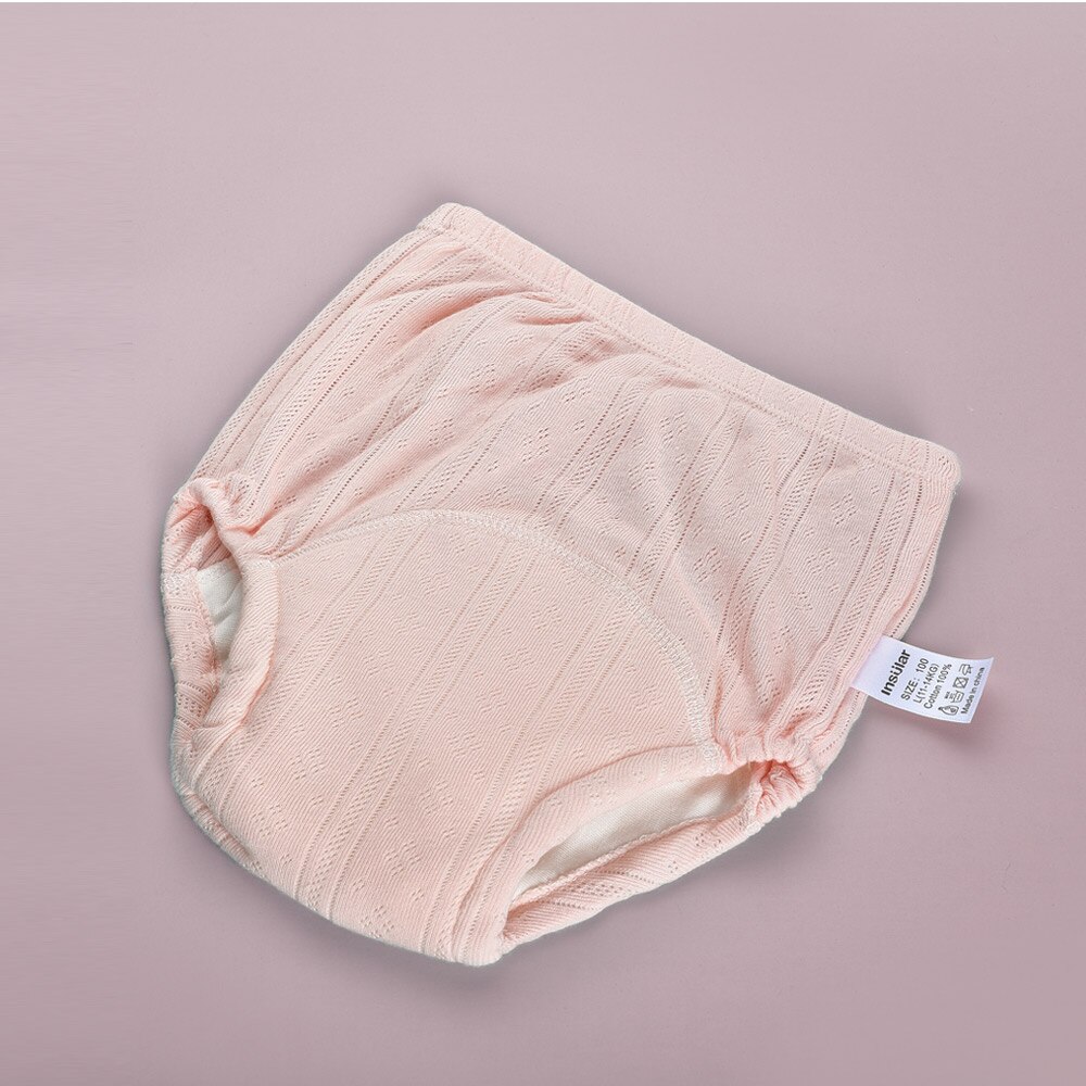 Insular Breathable Reusable Nappies Baby Cloth Diapers Washable Infants Children Baby Cotton Mesh Training Pants Nappy Panties: Light Pink / L